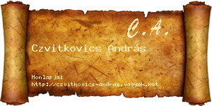 Czvitkovics András névjegykártya