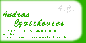 andras czvitkovics business card